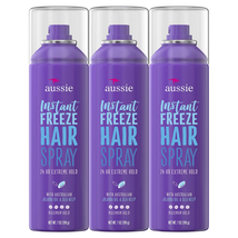 3 PACK Aussie Instant Freeze Hairspray with Jojoba &amp; Sea Kelp, Strong Hold 7oz - £39.95 GBP