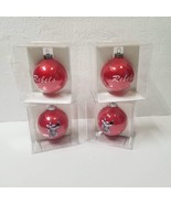 4 Glass Ornaments Ball Stark County High School Rebels Red Christmas Ill... - £5.50 GBP