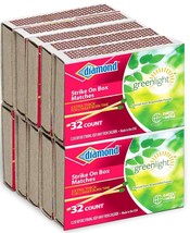 10 Boxes Diamond Wood PENNY MATCHES 32 x 10=320 STRIKE ON BOX green wood... - $433.60 MXN