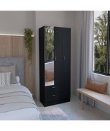 Black Wardrobe 3 Doors Mirror 2 Drawers Shelves - $916.87 CAD