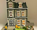 Lenox Halloween Lighted Haunted House Pumpkins Tombstones Scary Well Vin... - $173.00