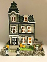 Lenox Halloween Lighted Haunted House Pumpkins Tombstones Scary Well Vintage NEW - £139.13 GBP