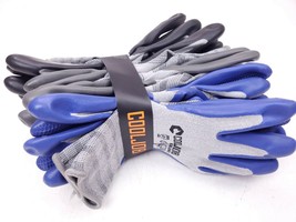 COOLJOB Work Gardening Gloves, Size L - 9 Pairs Breathable Rubber Coated - £15.69 GBP