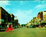 Main Street View Cars Rexall Cafe Signs Fergus Falls MN Chrome Postcard UNP - £5.51 GBP