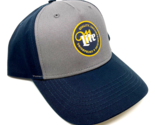 MILLER LITE BEER LOGO NAVY BLUE &amp; GREY ADJUSTABLE CURVED BILL HAT CAP RE... - £10.59 GBP