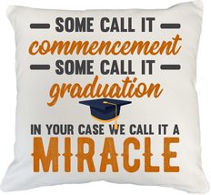 Make Your Mark Design Commencement, Graduation, Miracle. White Pillow Cover for  - £18.91 GBP+