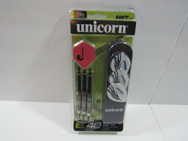 NEW - Unicorn 18g EL 40 Soft Tip Dart Set (3 Darts) With Hard Case  - £15.65 GBP