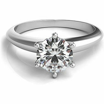 1.25CT Forever One Moissanite 6 Prong Solitaire Wedding Ring 18K WG - £675.86 GBP