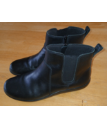 CLARKS COLLECTION LADIES BLACK LEATHER BOOTS-11-ZIP-SOFT CUSHION-GENTLY ... - $18.99