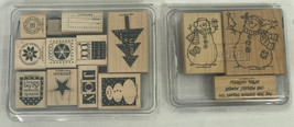 Lot of Rubber Stamps On Wood #2 - £19.48 GBP