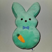 Peeps Green Easter Bunny Plush Bow Tie Carrot 12&quot; Stuffed Animal Toy Just Born - £9.30 GBP