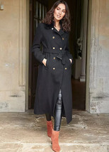 TOGETHER Longline Military Coat with Fur Collar - Black  UK 16    (ccc365) - £96.95 GBP