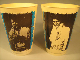(LOT OF 2) Vintage ELVIS Cups #6 &amp; #11 Plastic 1979 KOOLEE Refreshment [Y34] - £15.90 GBP