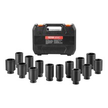 VEVOR Axle Nut Impact Socket Set 1/2&quot; Drive Deep 6+12-Point 14PCS Metric... - £121.11 GBP