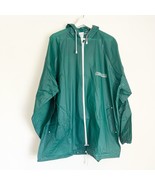 NWOT Vtg PVC Rain Jacket Guns &amp; Ammo Logo Hood Zipper Shell Green Coat J... - $41.13 CAD