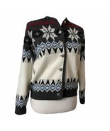 Vintage Lady Puritan Snowflake Cardigan Sweater Womens Size S/M Button F... - $28.88