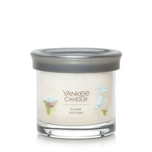 Yankee Candle Clean Cotton Scented, Signature 4.3oz Small Tumbler Single Wick Ca - $21.98