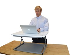 Small Silver Adjustable Standing Desk Converter - $3,102.49 MXN