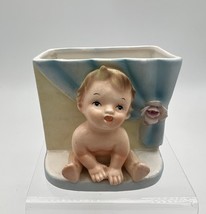 Vintage Baby Boy Ceramic Planter Container World Creations Napco 1961 Japan - $9.49
