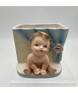 Vintage Baby Boy Ceramic Planter Container World Creations Napco 1961 Japan - $9.49