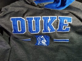 Duke University Blue Devils Gray Blue Logo Hoodie Sweatshirt mens size XXL 2XL - £27.32 GBP