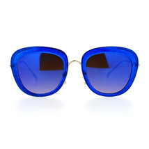 Glitter Sparkle Sunglasses Women&#39;s Square Frame Pop Bling Fashion Mirror Lens - £10.41 GBP
