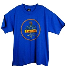 Diamond Larson T Shirt Mens L Blue 50/50 Single Stitch 1995 Vintage 90s - $14.95