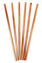 Set of 6 - Prisha India Craft - Solid Copper Drinking Straw for Beer, Cups/Mugs  - £19.37 GBP