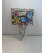 Welcome Yard Decoration, Ceramic - Butterflies and Flowers - $9.99