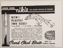 1956 Print Ad Nikie Fishing Lures Creek Chub Baits Garrett,Indiana - £8.12 GBP