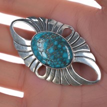 Carol Wylie Navajo silver and high grade turquoise pin - £191.47 GBP