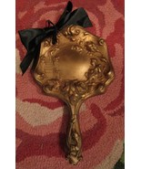 ANTIQUE ART NOUVEAU LARGE HAND MIRROR REPOUSSE ROMEO JULIET STAIRCASE w/... - £23.97 GBP