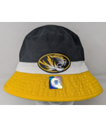 Missouri Tigers Bucket Hat NCAA Mizzou Black &amp; Gold Size Medium Size Adu... - £15.11 GBP