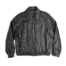 Vintage Wilsons Leather Mens Sz L Dark Brown Zip Jacket Snaps 1990s Thinsulate - £68.47 GBP
