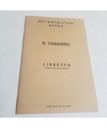 Il Tabrarro Guiseppe Adami Metropolitan Opera Libretto 1956 - £8.69 GBP