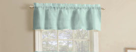 Mainstays Window Valance Rod Pocket Kitchen Bath curtain Aqua Blue 56x14 NEW - $9.79