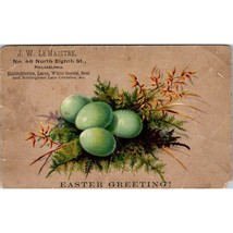 Hamburg Embroideries Trade Card Antique Advertising Grand Opening Victorian East - £14.42 GBP