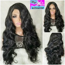 Fancy lady&quot; Black Lace Front Body Wave, Long Glueless Synthetic Wig Wig Hair los - £63.69 GBP