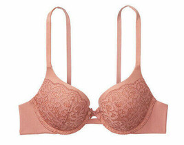 $63  34D Rust Rose Clay Copper Lace Cup Body by Victorias Secret  PushUP UW Bra - £31.31 GBP