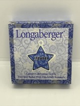 Longaberger Century Celebration 2000 Ceramic Basket Tie On Nib Blue Star - £5.17 GBP