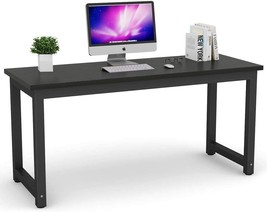 Tribesigns Contemporary Computer Desk, 63&quot; Large Office Desk, Black Metal Frame - £177.45 GBP