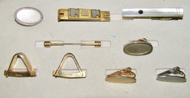 VINTAGE LOT OF 8 TIE CLIPS, CUFFLINKS+COLLAR BAR-AUSTRIA,HICKOK,SWANK-ME... - $4.95