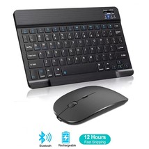 Mini Bluetooth Keyboard Wireless Rechargeable For Tablet Android Spanish English - £15.84 GBP+