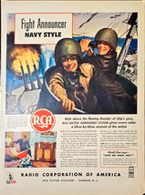 RCA Radio Corporation America WWII Era Fight Announcer Navy-1943 VTG Pri... - $183.73 MXN