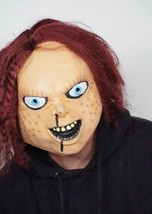 Scary Chucky Halloween adult Mask and Hair Killer realistic Costume Mask - £17.22 GBP