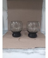 Vintage Smoke Grey Bubble Footed Highball Glass Set, 16 oz. Liquor Glass... - £14.07 GBP