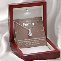 Express Your Love Gifts for My Partner of My Life Eternity Ribbon Stone Necklace - £51.39 GBP