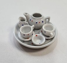 Antique Porcelain German Childs Dolls Miniature Tea Set for Two - £11.84 GBP