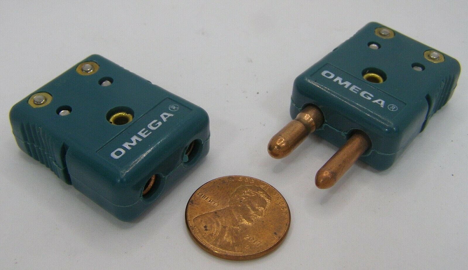 Omega Thermocouple Connector Large Pin Negative   Green    2 piece - $9.99