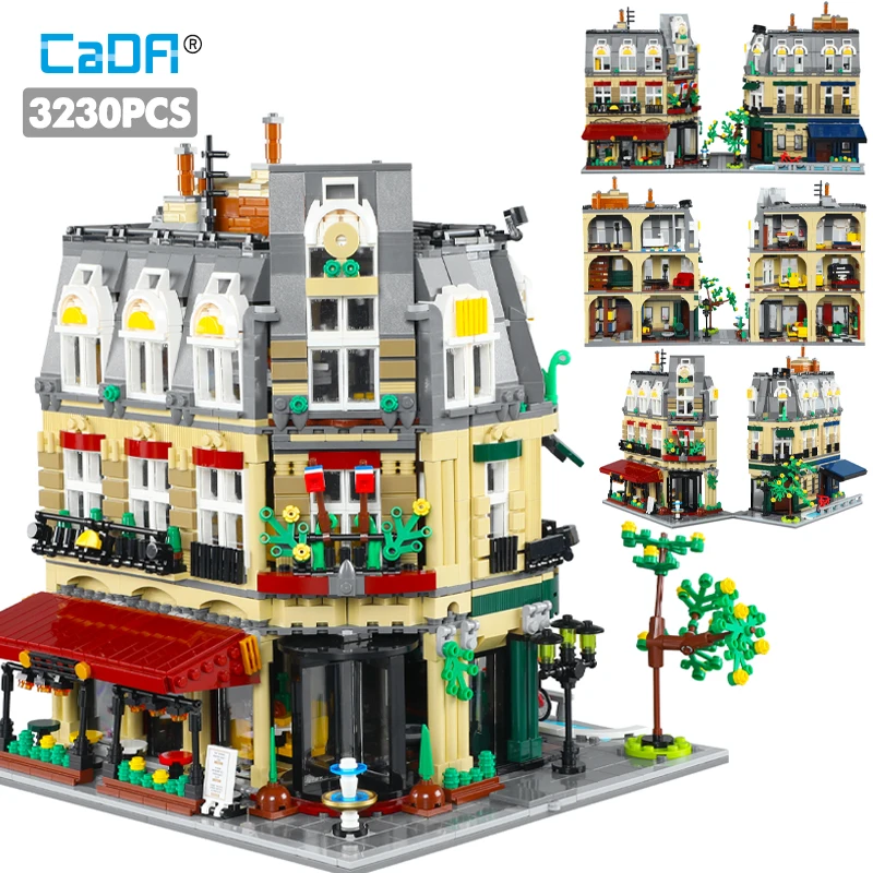 3230Pcs Cada City Paris Restaurant House Architecture Building Blocks Friends - £164.01 GBP